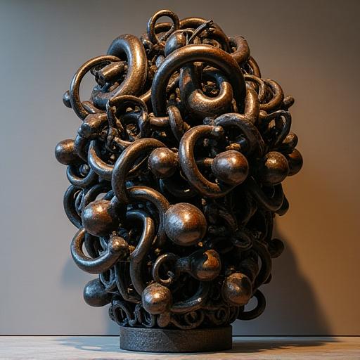 Scultura astratta in ferro battuto.